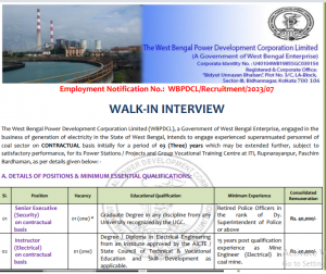 wbpdcl ecectrical requirement